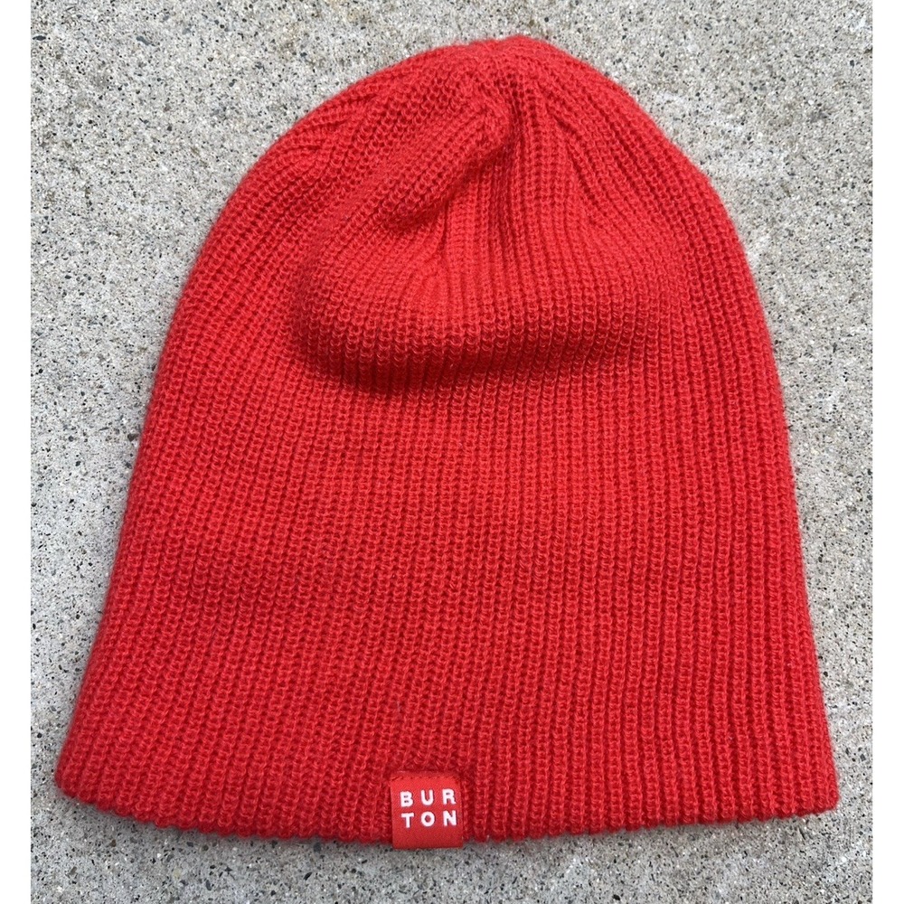 Burton Beanie Red Solid One Size Ski Snowboard Winter Streetwear Shred Outdoor